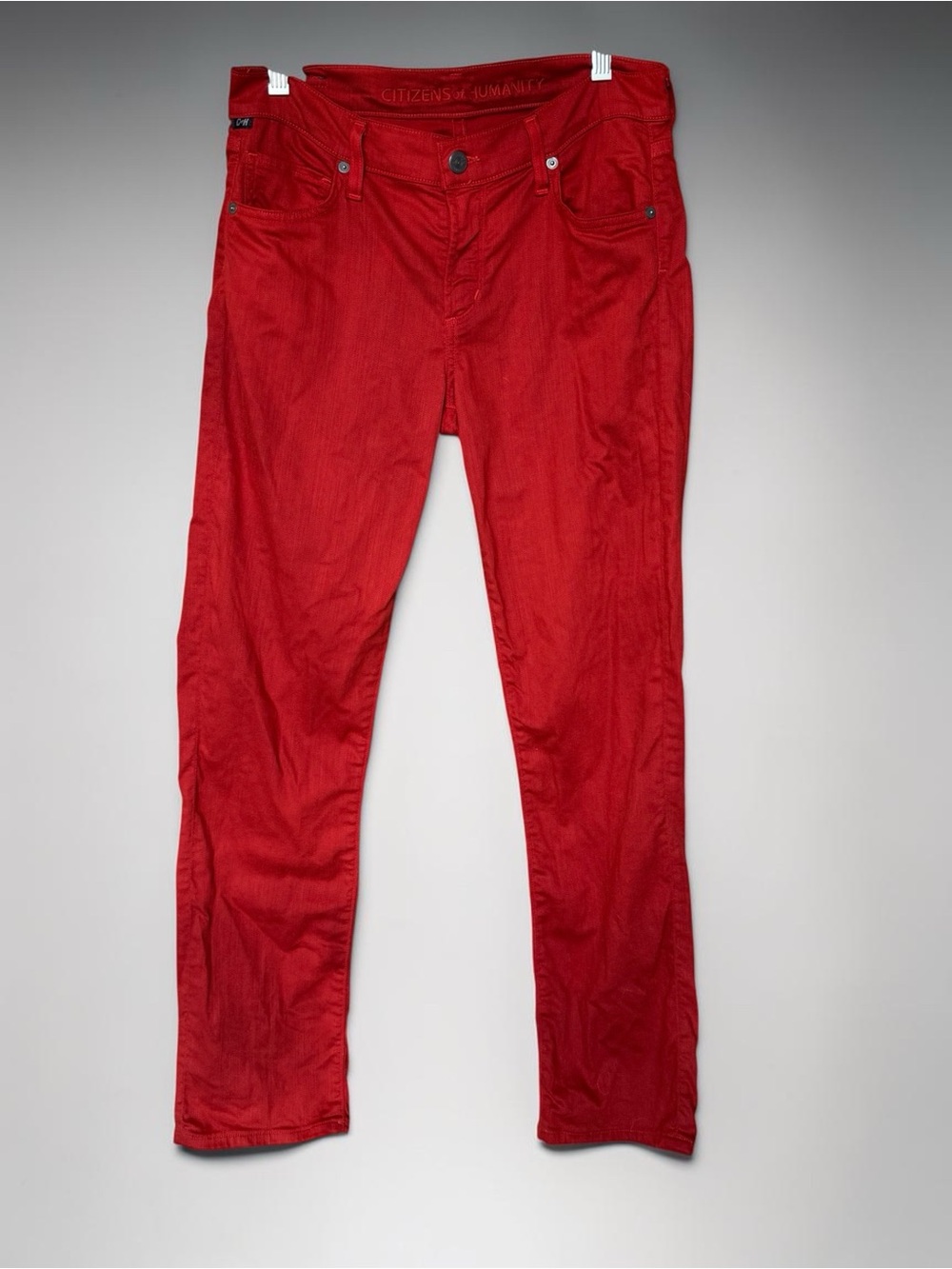 Citizens of Humanity Red/ Orange Stretch Jeans Size 28 Made in USA - Picture 2 of 9